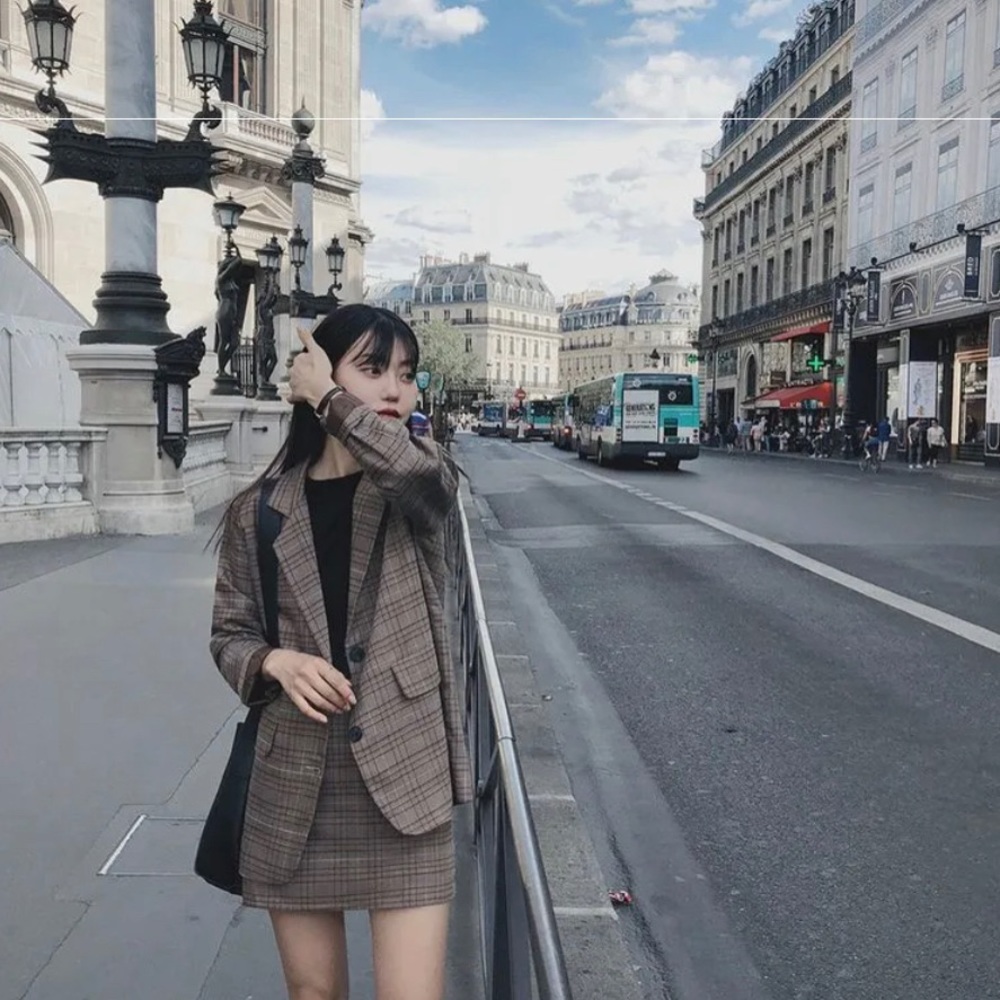 Yesstyle Plaid Blazer